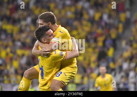 RAZVAN MARIN E IANIS HAGI DURANTE LA PARTITA DELLA UEFA NATIONS LEAGUE ROMANIA VS LITUANIA 10.09.2024 BUCAREST, ROMANIA Foto Stock