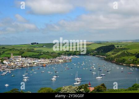 Una splendida fotografia dell'estuario di Kingsbridge vicino a Salcombe Devon scattata da una collina che domina Foto Stock