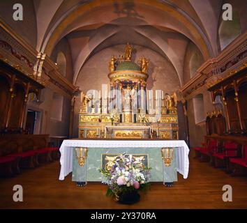 FRANCIA, ALTA SAVOIA (74) CHAMONIX, ALL'INTERNO DELLA CHIESA DI SAINT MICHEL Foto Stock