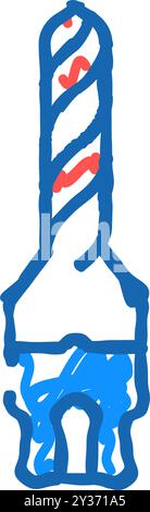 illustrazione dell'icona del tecnico meccanico dei materiali degli utensili Illustrazione Vettoriale