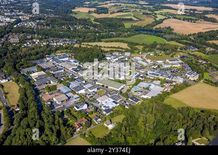 Luftbild, Gewerbegebiet Dieselstraße, Hetterscheidt, Heiligenhaus, Ruhrgebiet, Nordrhein-Westfalen, Deutschland ACHTUNGxMINDESTHONORARx60xEURO *** Vista aerea, Dieselstraße Industrial estate, Hetterscheidt, Heiligenhaus, Ruhr area, Renania settentrionale-Vestfalia, Germania ATTENTIONxMINDESTHONORARx60xEURO Foto Stock