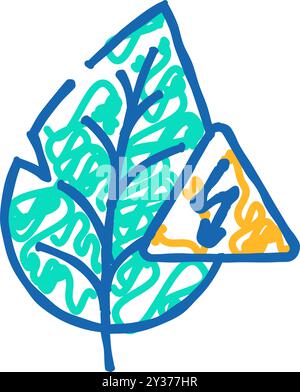 illustrazione dell'icona dell'energia della biomassa elettrica Illustrazione Vettoriale