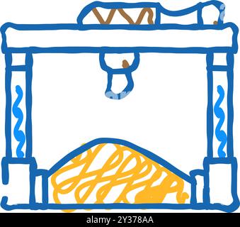 illustrazione dell'icona dell'energia della biomassa industriale Illustrazione Vettoriale