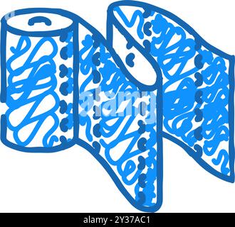 illustrazione con l'icona dello srotolamento di un fazzoletto di carta Illustrazione Vettoriale