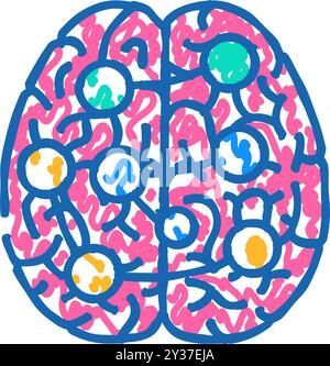 illustrazione dell'icona neurologica della connettività neurale della neurologia Illustrazione Vettoriale