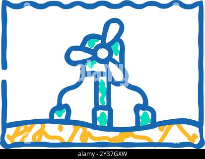 illustrazione dell'icona della turbina subacquea Illustrazione Vettoriale