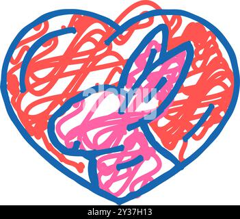 icona di avvertenza dell'etichetta del prodotto cruelty free illustrazione del doodle Illustrazione Vettoriale