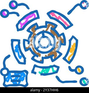 illustrazione dell'icona dell'analista della gestione delle modifiche Illustrazione Vettoriale