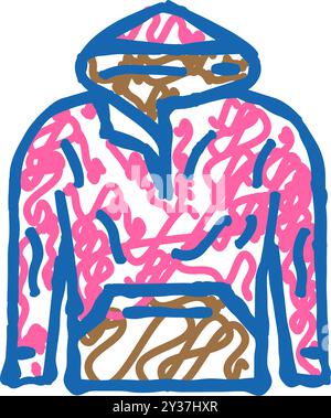 illustrazione del doodle icona della moda in tessuto streetwear bean Illustrazione Vettoriale