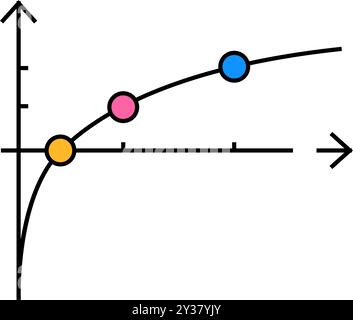 illustrazione a colori delle icone delle funzioni e della grafica Illustrazione Vettoriale