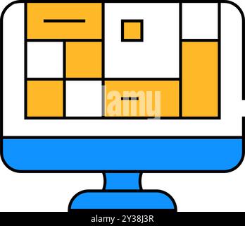 tabella dell'illustrazione a colori dell'icona del sistema operativo Illustrazione Vettoriale