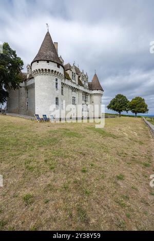 Castello di Monbazillac (Chateau de Monbazillac) vicino a Bergerac, dipartimento della Dordogna, Aquitania, Francia Foto Stock