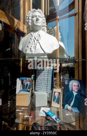 Mostra di Johann Sebastian Bach, compositore tedesco a Lipsia Foto Stock