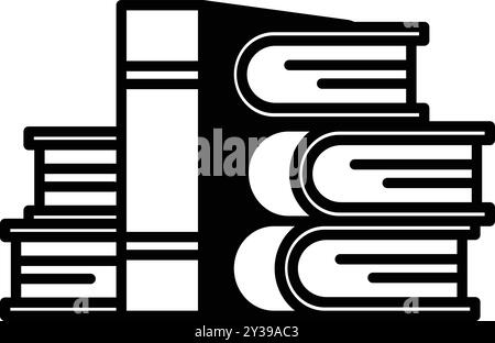 Una pila di libri con un libro in cima. I libri sono impilati in modo che sembrino quasi di cadere Illustrazione Vettoriale