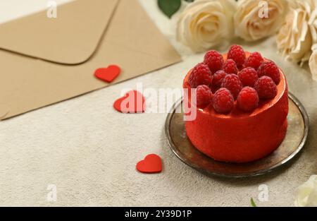 torta bento con frutti di bosco freschi per san valentino Foto Stock