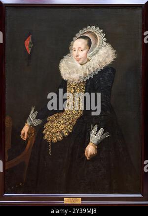 Ritratto di Catarina entrambi van der EEM (1589-1666), moglie di Paulus van Beresteyn (1588-1636), 1619 o 1620, Entourage de Frans HALS, Anvers (Belgique), Foto Stock