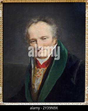 Ritratto del barone Dominique Vivant Denon (1747-1825), Direttore generale del Musée Napoléon, Amministratore delle Belle Arti Imperiali, intorno al 1812. Olio inserito Foto Stock