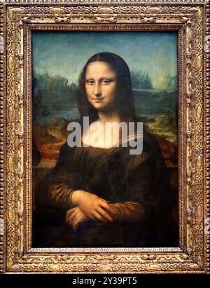 Portrait de Lisa Gherardini, épouse de Francesco del Giocondo, dit la Joconde ou Monna Lisa, olio su tavola (pioppo), circa 1503-1519, Léonard de VINCI, Foto Stock