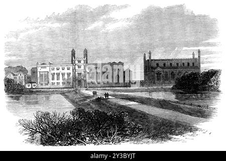 Stonyhurst College, Lancashire, 1871. "Gli edifici attuali [del Collegio cattolico romano] comprendono i resti di una bella vecchia dimora elisabettiana appartenente agli Shireburnes... nella seconda parte del XVIII secolo Thomas Weld, padre del Cardinale Weld, ha conferito Stonyhurst ai gesuiti inglesi che precedentemente dirigevano il seminario di St. Omer, che erano stati espulsi da St. Omer, e successivamente da li&#xe8;ge, dopo la soppressione del loro ordine da parte di Papa Clemente XIV. gli edifici sono stati molto ampliati di tanto in tanto per ospitare un numero crescente di studenti. Lo è Foto Stock