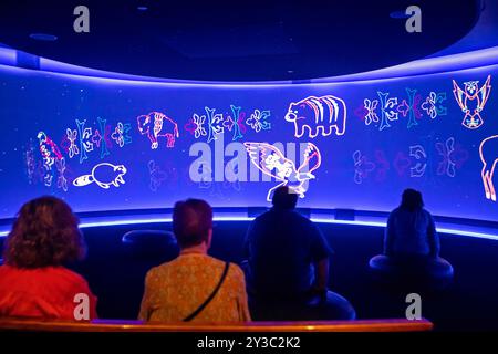 Oklahoma City, Oklahoma - il First Americans Museum racconta la storia delle 39 nazioni tribali dell'Oklahoma. Foto Stock