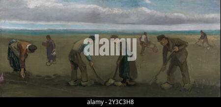 Contadini che piantano patate, 1884. Si trova nella collezione del museo KRöller-Müller, Otterlo. Foto Stock
