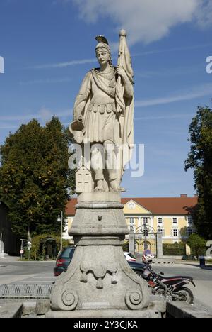 Statua sulla piazza della città, Eferding, alta Austria, Austria, Europa Foto Stock