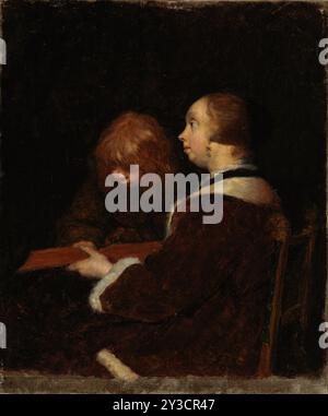 The Reading Lesson, copia dopo ter Borch, 1894-1900. Foto Stock