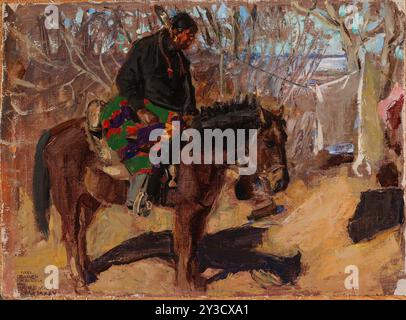 Nativo americano a cavallo, 1925. Foto Stock