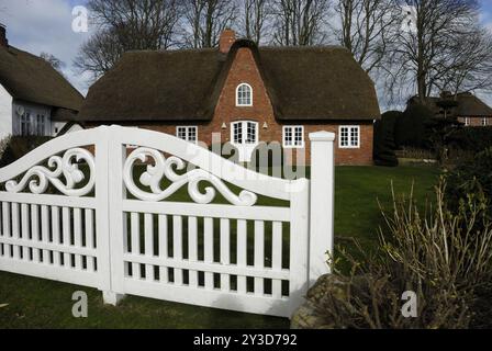 Casa frisone a Nieblum, Foehr, Schleswig-Holstein, Germania, Europa Foto Stock