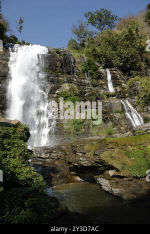 Wachirathan Waterfall, Doi Inthanon National Park, Thailandia, Asia Foto Stock