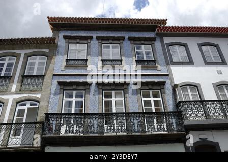 Azulejofassade, Angra do Heroismo, Terceira Foto Stock