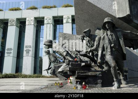 Monumento alla rivolta di Varsavia di Wincenty Kucma e Jacek Budyn in Piazza Krasinski, Varsavia, Polonia, Europa Foto Stock