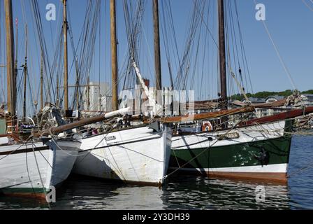 Marinai tradizionali alla Rum Regatta, Flensburg, Schleswig-Holstein, Germania, Europa Foto Stock