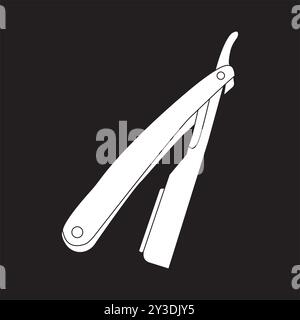 illustrazione vettoriale dell'icona dei baffi da barba design semplice Illustrazione Vettoriale