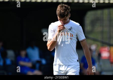 Landore, Swansea, Galles. 31 agosto 2024. Kiel Higginson di Swansea City durante il match Under 18 Professional Development League tra Swansea City e Coventry City al JOMA High Performance Centre di Landore, Swansea, Galles, Regno Unito, il 31 agosto 2024. Crediti: Duncan Thomas/Majestic Media/Alamy Live News. Foto Stock