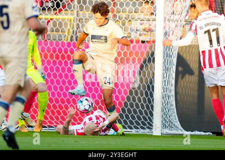 Aalborg, Danimarca. 13 settembre 2024. Superliga match tra AAB e Lyngby Boldklub all'Aalborg Portland Park venerdì 13 settembre 2024. (Foto: Henning Bagger/Scanpix 2024) credito: Ritzau/Alamy Live News Foto Stock