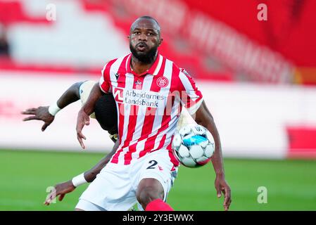 Aalborg, Danimarca. 13 settembre 2024. Superliga match tra AAB e Lyngby Boldklub all'Aalborg Portland Park venerdì 13 settembre 2024. (Foto: Henning Bagger/Scanpix 2024) credito: Ritzau/Alamy Live News Foto Stock