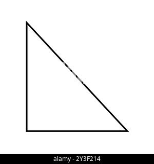 Triangolo oscuro della scalena in matematica. Forma a triangolo ad angolo retto nella geometria. Triangolo scalene. Illustrazione Vettoriale