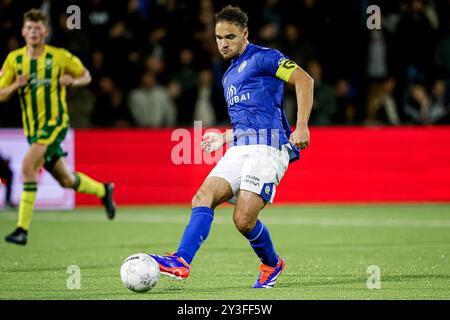 Den Bosch, Paesi Bassi. 13 settembre 2024. DEN BOSCH, PAESI BASSI - 13 SETTEMBRE: Victor van den Bogert dell'FC Den Bosch fa un passaggio durante l'incontro olandese Keuken Kampioen Divisie tra l'FC Den Bosch e l'ADO Den Haag allo Stadion de Vliert il 13 settembre 2024 a Den Bosch, Paesi Bassi. (Foto di Broer van den Boom/Orange Pictures) credito: Orange Pics BV/Alamy Live News Foto Stock