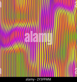 Modello olografico. Sfondo multicolore a linee. Texture curva colorata. Foto Stock