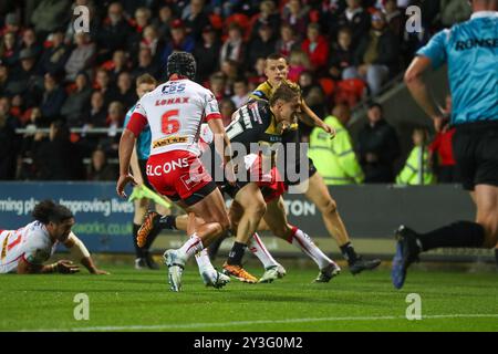St Helens, Regno Unito. 13 settembre 2024. ***Prova Castleford durante la partita di Super League tra St Helens e Castleford Tigers al Totally Wicked Stadium, St Helens, Regno Unito, il 13 settembre 2024. Foto di Simon Hall. Solo per uso editoriale, licenza richiesta per uso commerciale. Non utilizzare in scommesse, giochi o pubblicazioni di singoli club/campionato/giocatori. Crediti: UK Sports Pics Ltd/Alamy Live News Foto Stock