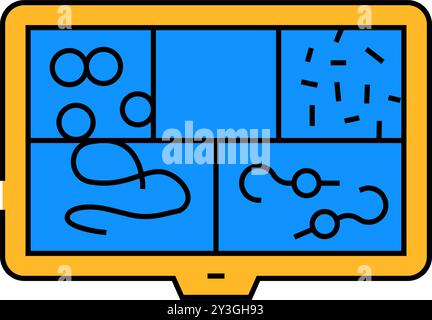 illustrazione a colori dell'icona del bambino del kit per la creazione di gioielli con perline Illustrazione Vettoriale