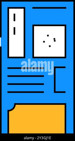 illustrazione a colori dell'icona del computer per videogiochi Illustrazione Vettoriale