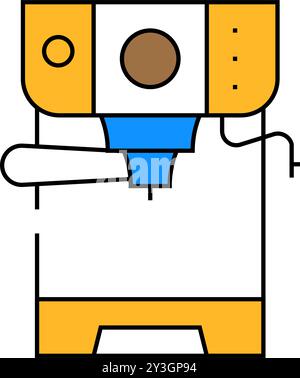 illustrazione a colori dell'icona della macchina da caffè convenzionale Illustrazione Vettoriale