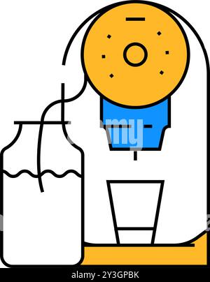 illustrazione a colori dell'icona della macchina per caffè a capsule Illustrazione Vettoriale