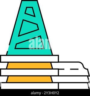 chip per l'illustrazione a colori dell'icona del corso di formazione Illustrazione Vettoriale