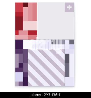 Il poster mostra un design geometrico vivace ed elegante con elementi astratti e colorati Illustrazione Vettoriale