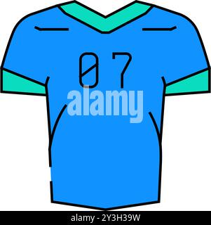 illustrazione del colore dell'icona dell'abbigliamento in jersey Illustrazione Vettoriale