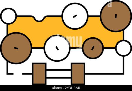 illustrazione a colori dell'icona delle attrezzature sportive fittizie Illustrazione Vettoriale