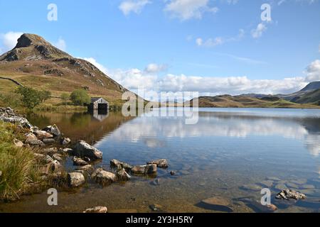 Laghi di Cregennan e Pared y Cefn nel Parco Nazionale di Eryri (Snowdonia) - Galles del Nord, Regno Unito - 13 settembre 2024 Foto Stock
